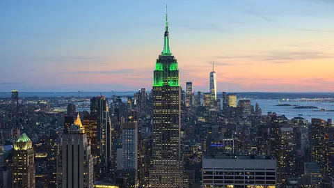 The Empire State Building at dusk, New York